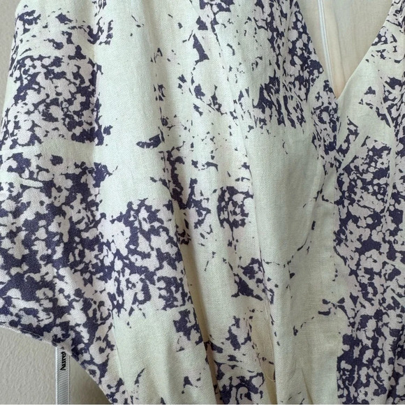 Anthropologie Aureta Studio Side Cutout ivory lavender Midi Dress Size X-Large - Picture 9 of 9